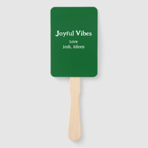 Joyful Vibes green Christmas holidays love family Hand Fan