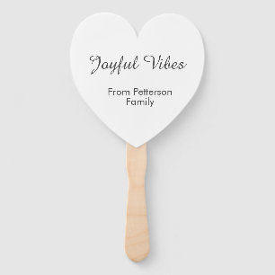Joyful Vibes red Christmas add family name date Hand Fan