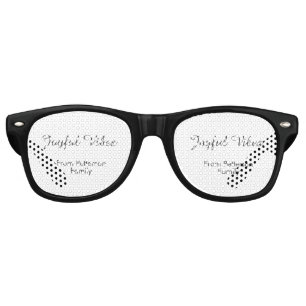Joyful Vibes red Christmas add family name date Retro Sunglasses