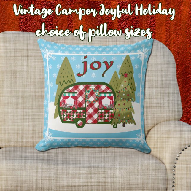 Joyful Vintage Camper Holiday  Cushion (Creator Uploaded)