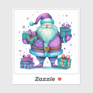 Joyful Violet Santa Celebrates Christmas