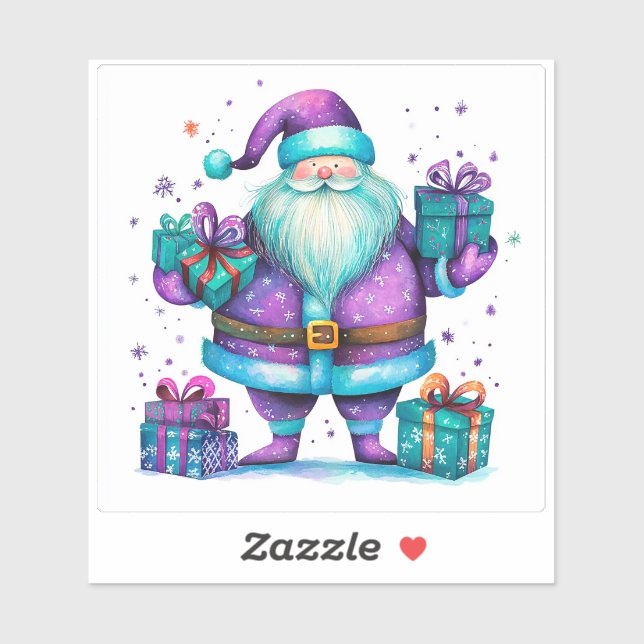 Joyful Violet Santa Celebrates Christmas (Sheet)