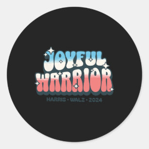 Joyful Warrior For Kamala Harris Tim Walz 2024 Har Classic Round Sticker