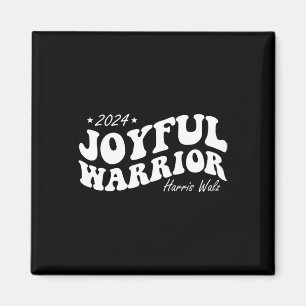 Joyful Warrior Kamala Harris Tim Walz 2024 Groovy  Magnet