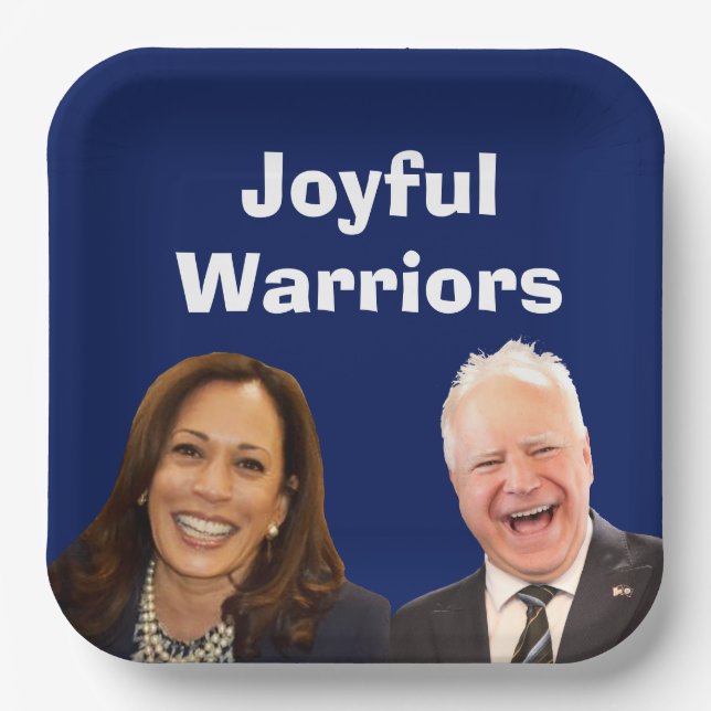 Joyful Warriors Harris and Walz Paper Plate (Front)