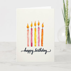 Joyful Watercolor Candle Card