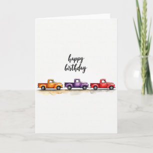 Joyful Watercolor Vehicle Card