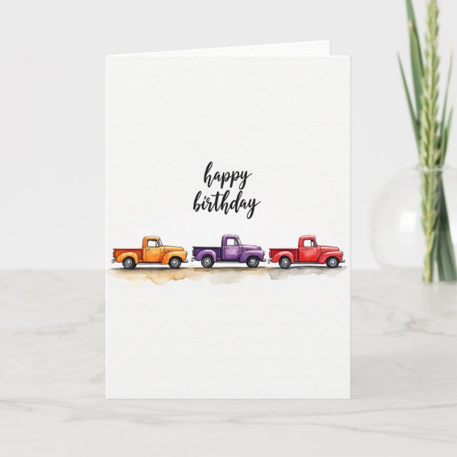 Joyful Watercolor Vehicle Card (Front)