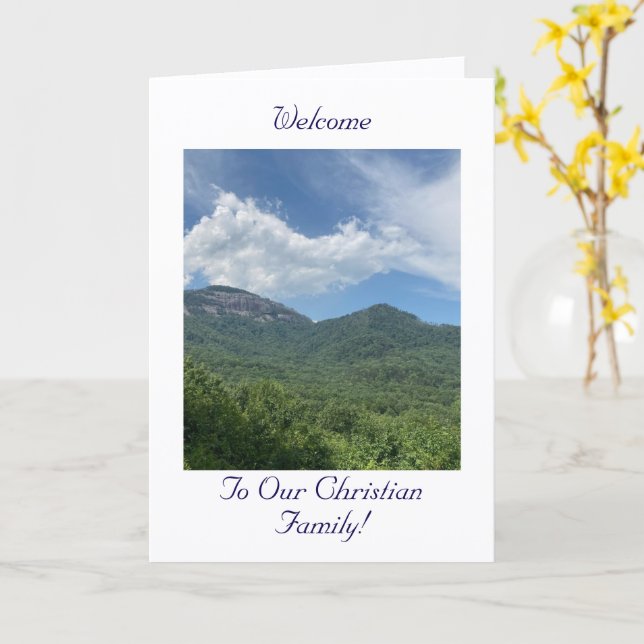 Joyful, Welcome to Our Christian Family, Card (Yellow Flower)