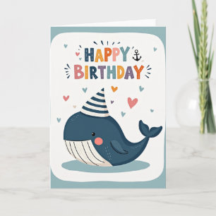 Joyful Whale Birthday Card