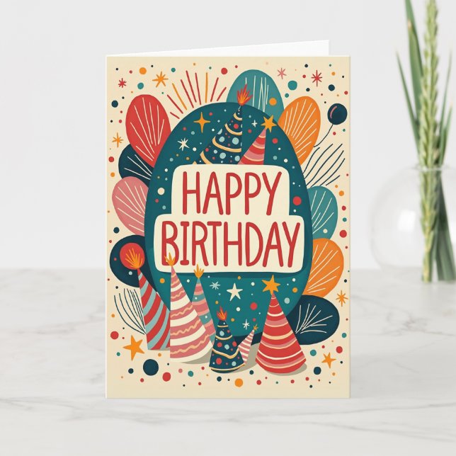 Joyful Whimsical Birthday Card (Front)