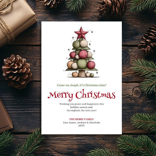 Joyful Whimsical Christmas Tree Minimalist Card (Joyful Whimsical Christmas Tree Minimalist Card)