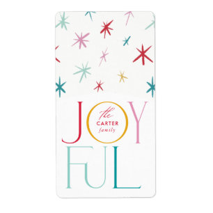 JOYFUL whimsical star modern colourful personalise