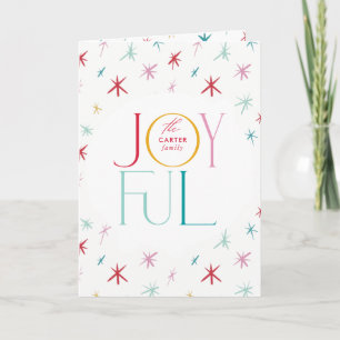JOYFUL whimsical star modern colourful personalise Card