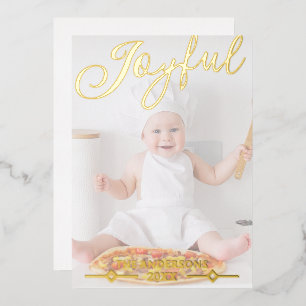 Joyful White Photo Overlay Chic Gold