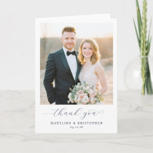 Joyful White Photo Thank You Card