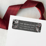 Joyful Wish | Chalkboard Holiday Return Address<br><div class="desc">Simple yet festive,  our holiday return address labels feature a dark chalkboard background with red and white sketched botanicals and your return address in white lettering. Designed to match our Joyful Wish card and accessory collection.</div>