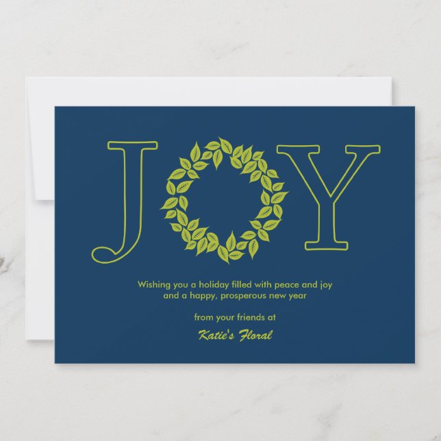 Joyful Wreath Business Holiday/Christmas Cards (Front)