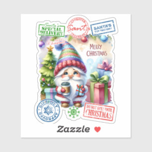 Joyful Xmas Sticker of Santa's Elf