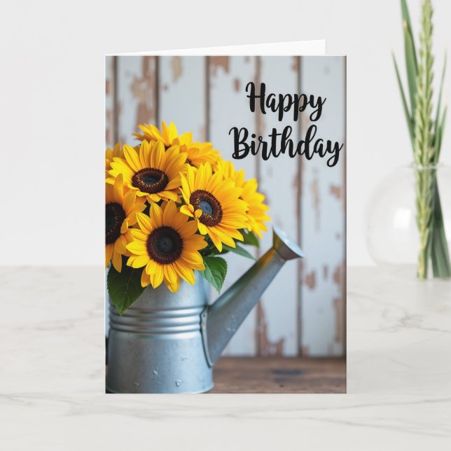 Joyful Yellow Blooms Birthday Card (Front)