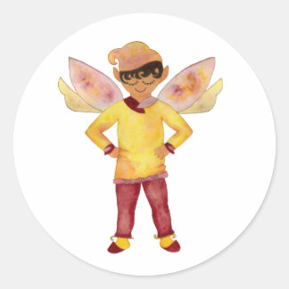 Joyful Yellow Elf Sticker