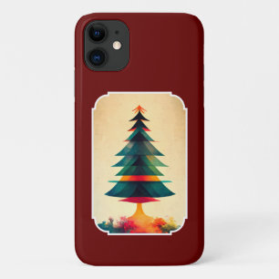Joyfull Christmas Tree Geometric Artsy Design Case-Mate iPhone Case