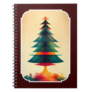 Joyfull Christmas Tree Geometric Artsy Design Notebook