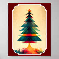 Joyfull Christmas Tree Geometric Artsy Design