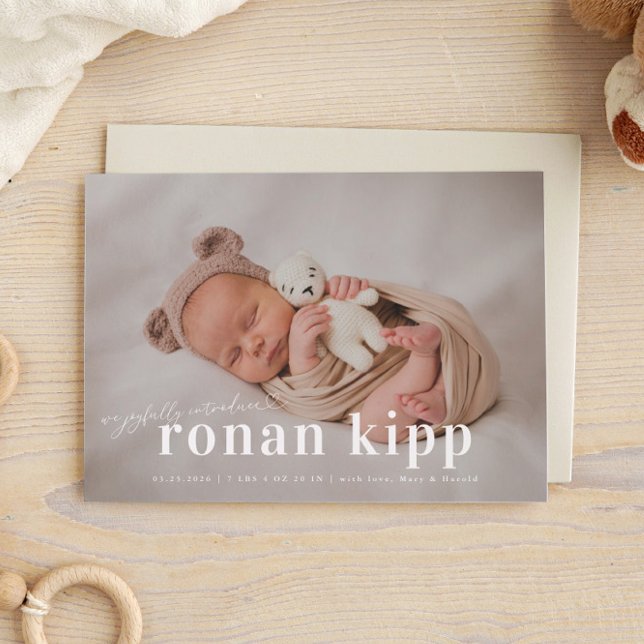 Joyfully Introduce Bold Name Birth Announcement (Creator Uploaded)