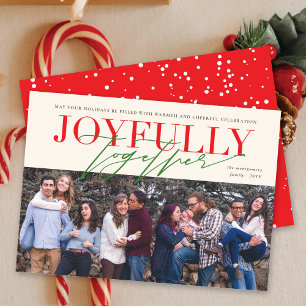 Joyfully Together Classic Typography Modern Photo Holiday Card
