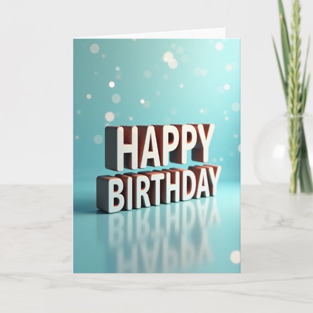 Joyous 3D Text Birthday Card (Front)