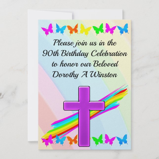 JOYOUS 90TH BIRTHDAY INVITATION (Front)
