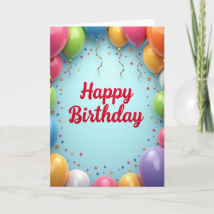 Joyous Balloon Birthday Card