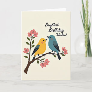 Joyous Birds Birthday Card