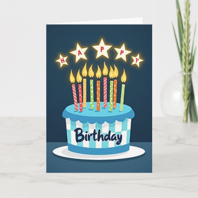 Joyous Cake Celebration Card (Front)