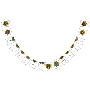 Joyous Day! Mandala in yellow & tan bunting 