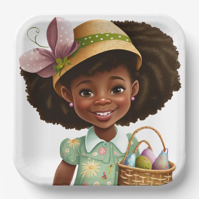 Joyous Easter Celebrations African American Plates (Front)