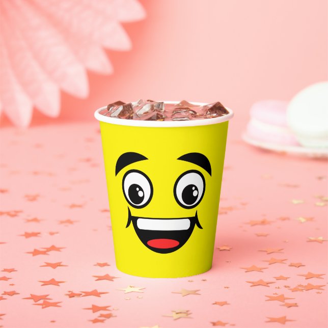 Joyous Emoji Face Personal Paper Cups (Insitu)