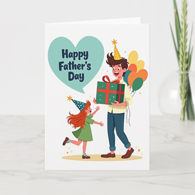 Joyous Fathers Day Scene Card (Front)