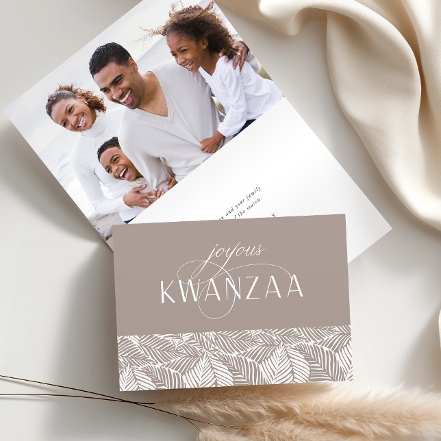 Joyous Flourish | Inside Photo Folded Kwanzaa Holiday Card (Creator Uploaded)
