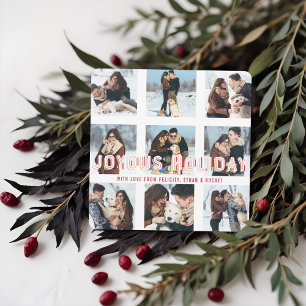 Joyous Holiday   Modern Multiple Collage Photo Card
