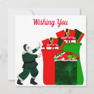 Joyous Holiday Santa Season Card
