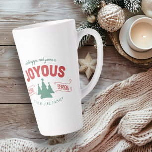 Joyous Holiday Season Fir Trees Red/Green ID580 Latte Mug