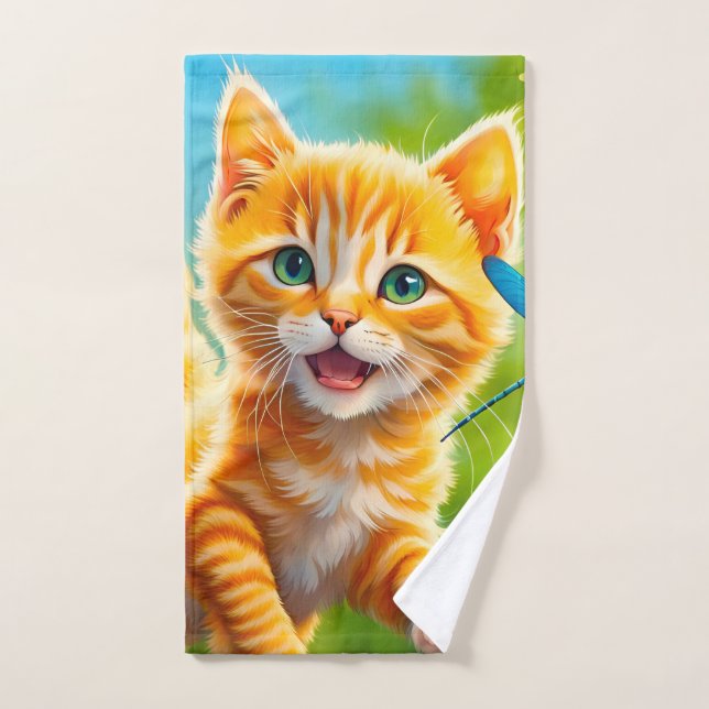 Joyous Kitten Hand Towel (Hand Towel)
