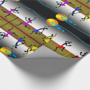 Joyous Kwanzaa Dance Wrapping Paper