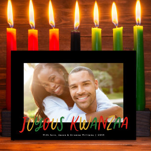 Joyous Kwanzaa Modern Lettered Type Photo Holiday Card