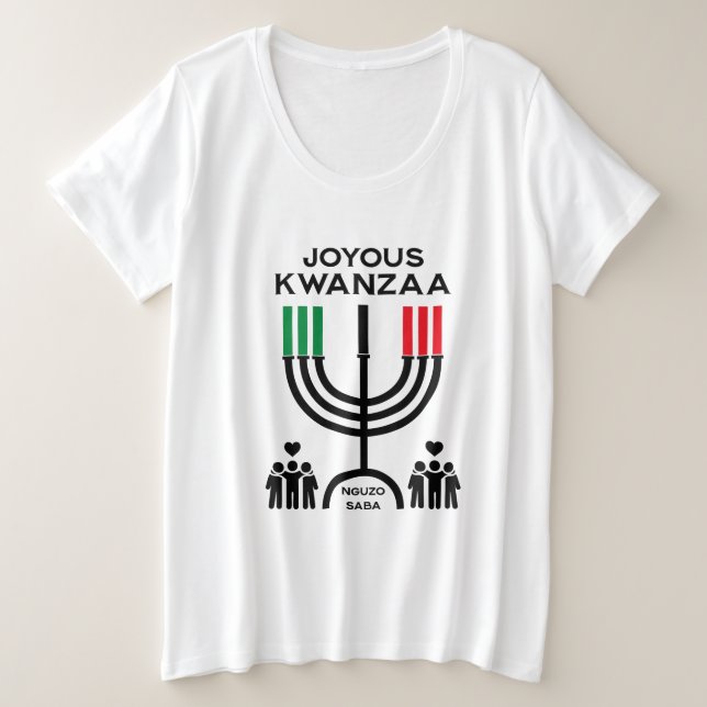 Joyous Kwanzaa Plus Size T-Shirt (Design Front)