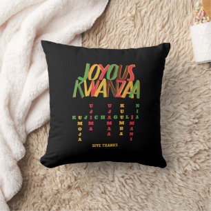 Joyous KWANZAA Principles Crossword Cushion