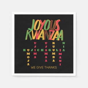 Joyous KWANZAA Principles Crossword Napkin