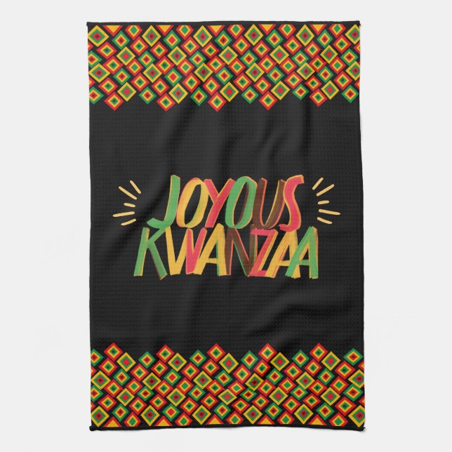 Joyous Kwanzaa Tea Towel (Vertical)